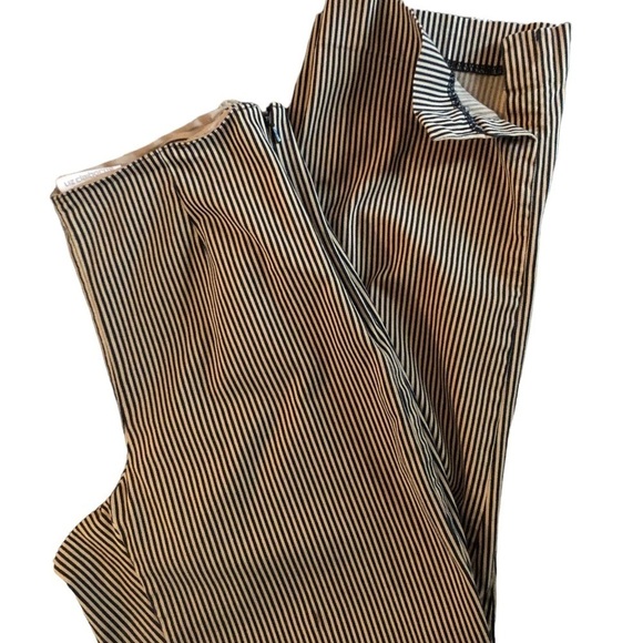 Liz Claiborne Michaela Skinny Striped Side Zip Crop Pant 6 Brown Black Stretch - Picture 3 of 6